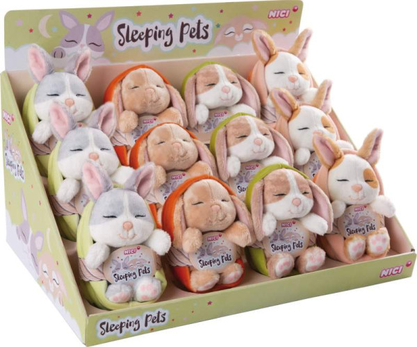 Nici | Sortiment Kuscheltier Sleeping Pets Bunnies 12cm  | 48705