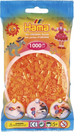 Dan Import | HAMA Perlen Neon Orange 1000 Stück | 207-38