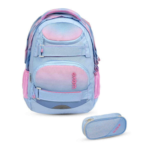 Belmil | Wave Infinity Move Schulrucksack Set 2 tlg. "Waves Lavender" | 338-92/ASET-1/24