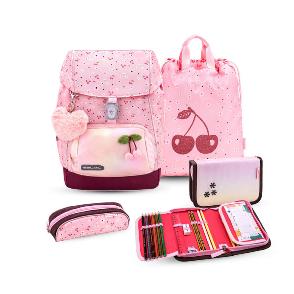 Belmil | Comfy Plus Premium Schulranzen Set 4-teilig "Cherry Blossom" | 405-73/P/S/5