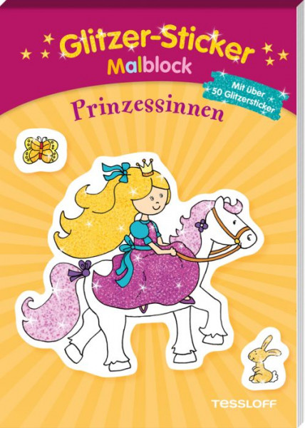Tessloff Verlag Ragnar Tessloff GmbH & Co. KG | Glitzer-Sticker Malblock Prinzessinnen