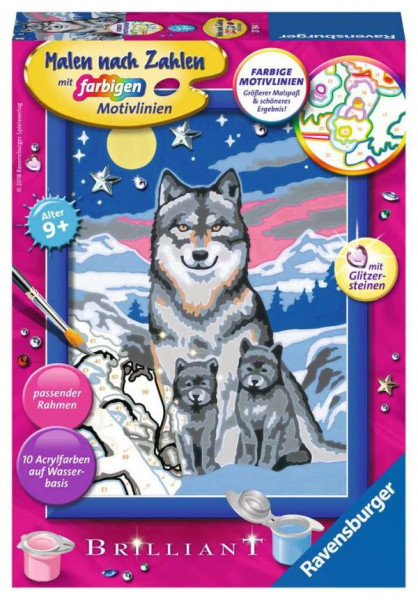 Ravensburger | Malen nach Zahlen Süße Wolfsfamilie