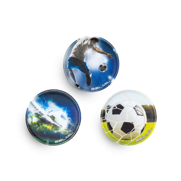 Belmil | Patches mit Klettverschluss Set 3-teilig- kompatibel mit Schulranzen Classy Plus/Smarty/Motion "Football" | 336/B6/84