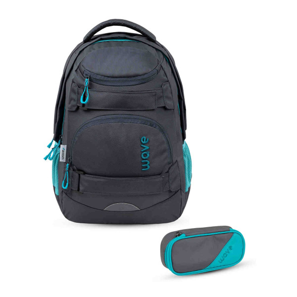 Belmil | Wave Infinity Move Schulrucksack Set 2 tlg. "Grey Lagoon" | 338-92/ASET-1/20