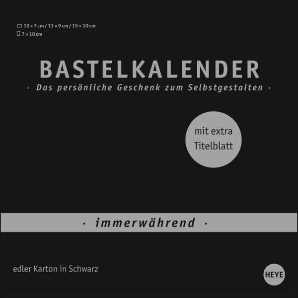 Bastelkalender immerw. schwarz klein