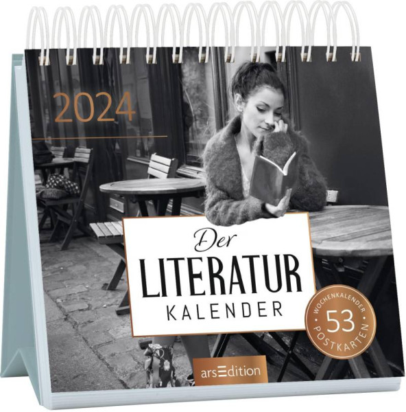 arsEdition | Postkartenkalender Der Literaturkalender 2024 | 